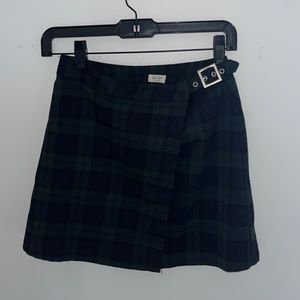 Brandy Melville Green Plaid Emerson Skirt